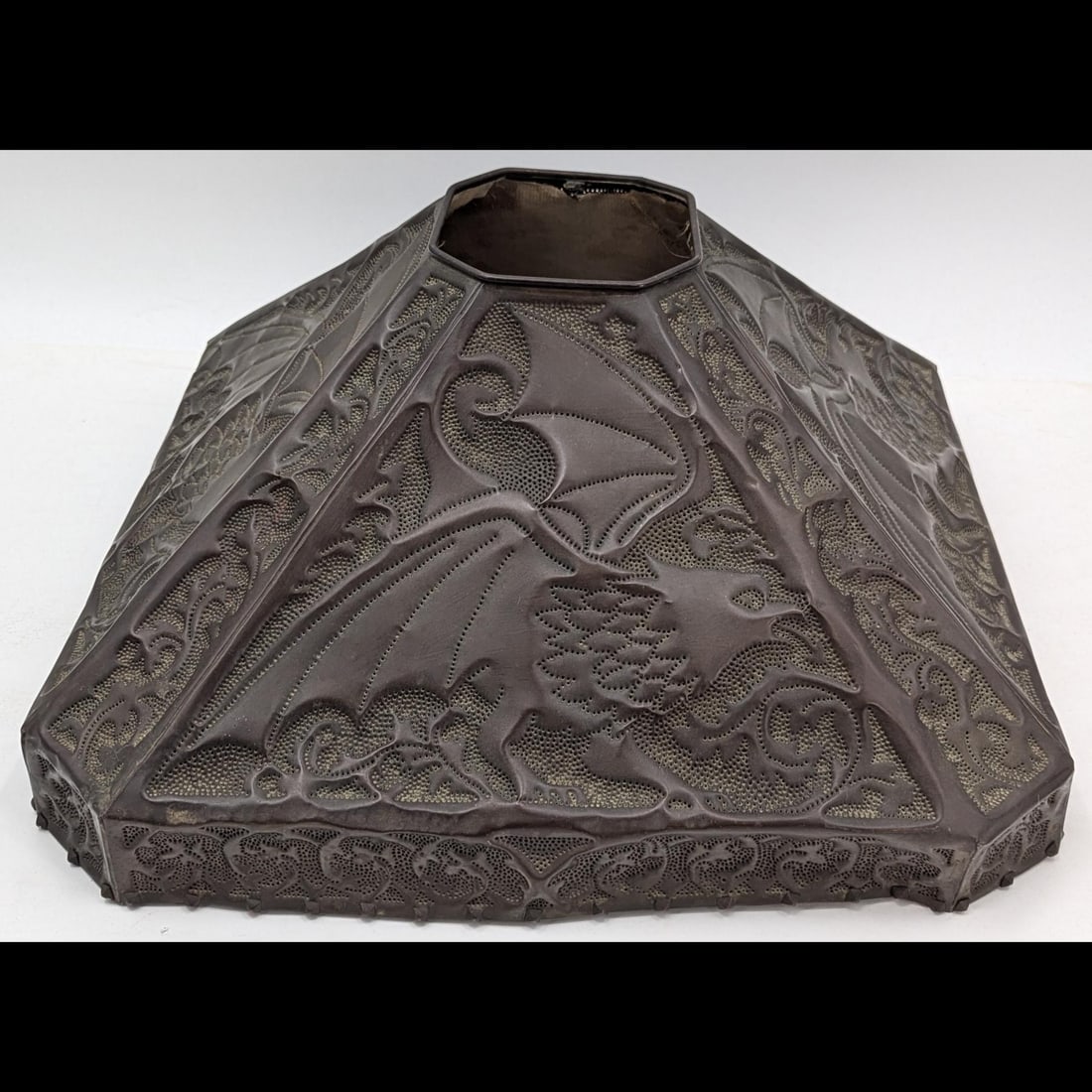 19th Century Japanese Copper Repousse Lampshade Decorated With Griffins (1 of 10)