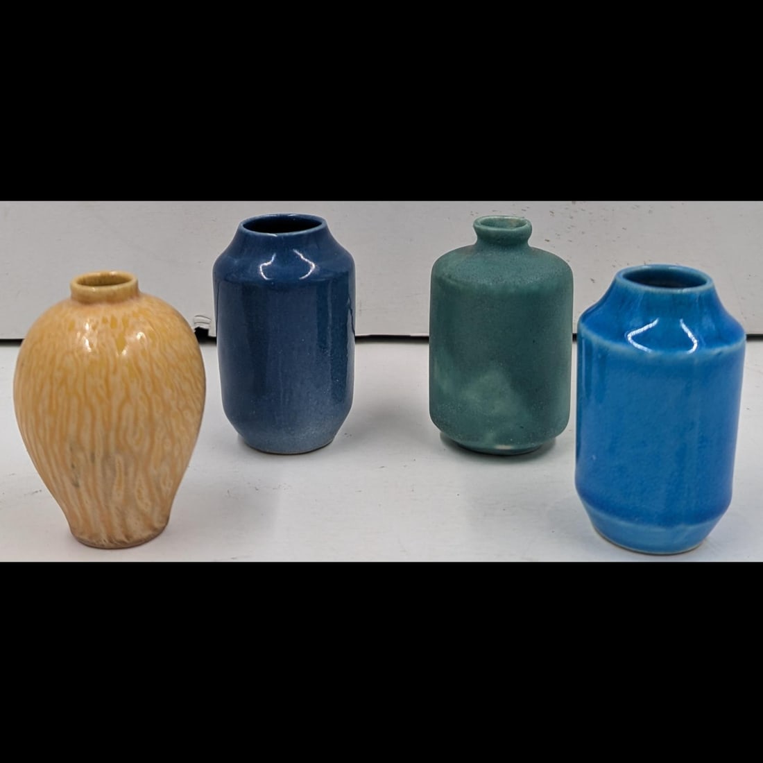 Lot Of 4 AMACO 4 Miniature Pottery Glaze Sample Vases, Likely From The 1930s (1 of 16)
