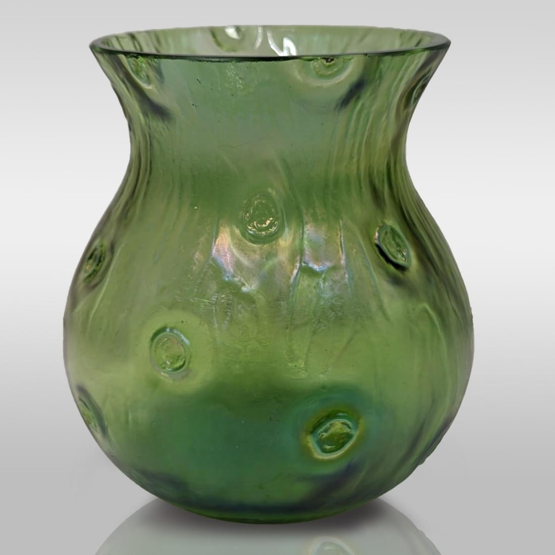 Signed Hand Blown Loetz Creta Rusticana Art Glass Vase: Signed Hand Blown Loetz Creta Rusticana Art Glass Vase. Measures approx. 4 1/2" X 4". Please copy and paste the URL link below to review our Terms and Conditions for bidding, payment, shippin