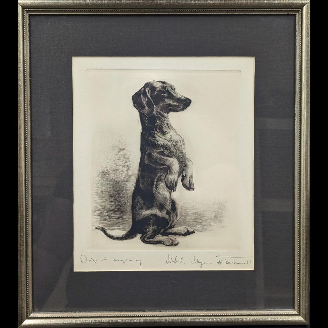 Pencil Signed Kurt Meyer Eberhardt (German/American 1895-1977) Dachshund Etching (1 of 5)