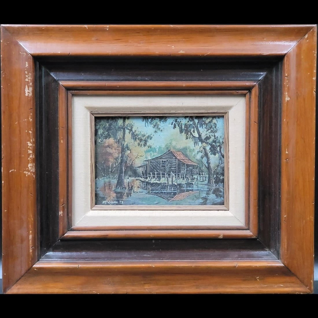 Signed Fred McElwee Oil On Canvas Landscape 1982 (1 of 7)