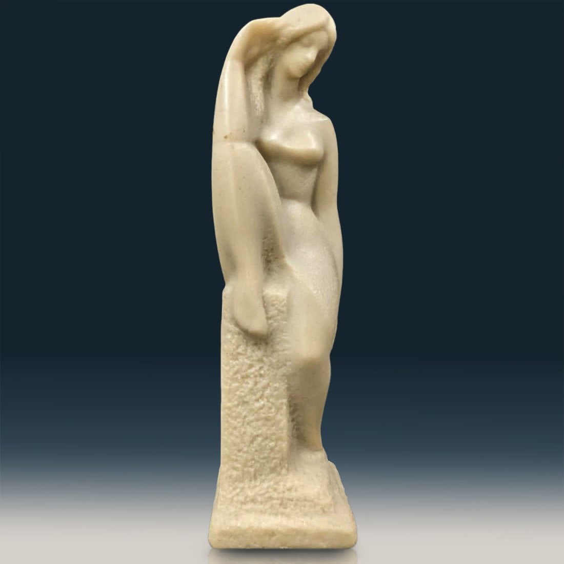 Signed Vincent Glinsky (1895-1975) Resin Sculpture "Seated Nude": Signed Vincent Glinsky (1895-1975) Resin Sculpture "Seated Nude" . Measures approx. 13 1/2" X 4". Please copy and paste the URL link below to review our Terms and Conditions for bidding, paym