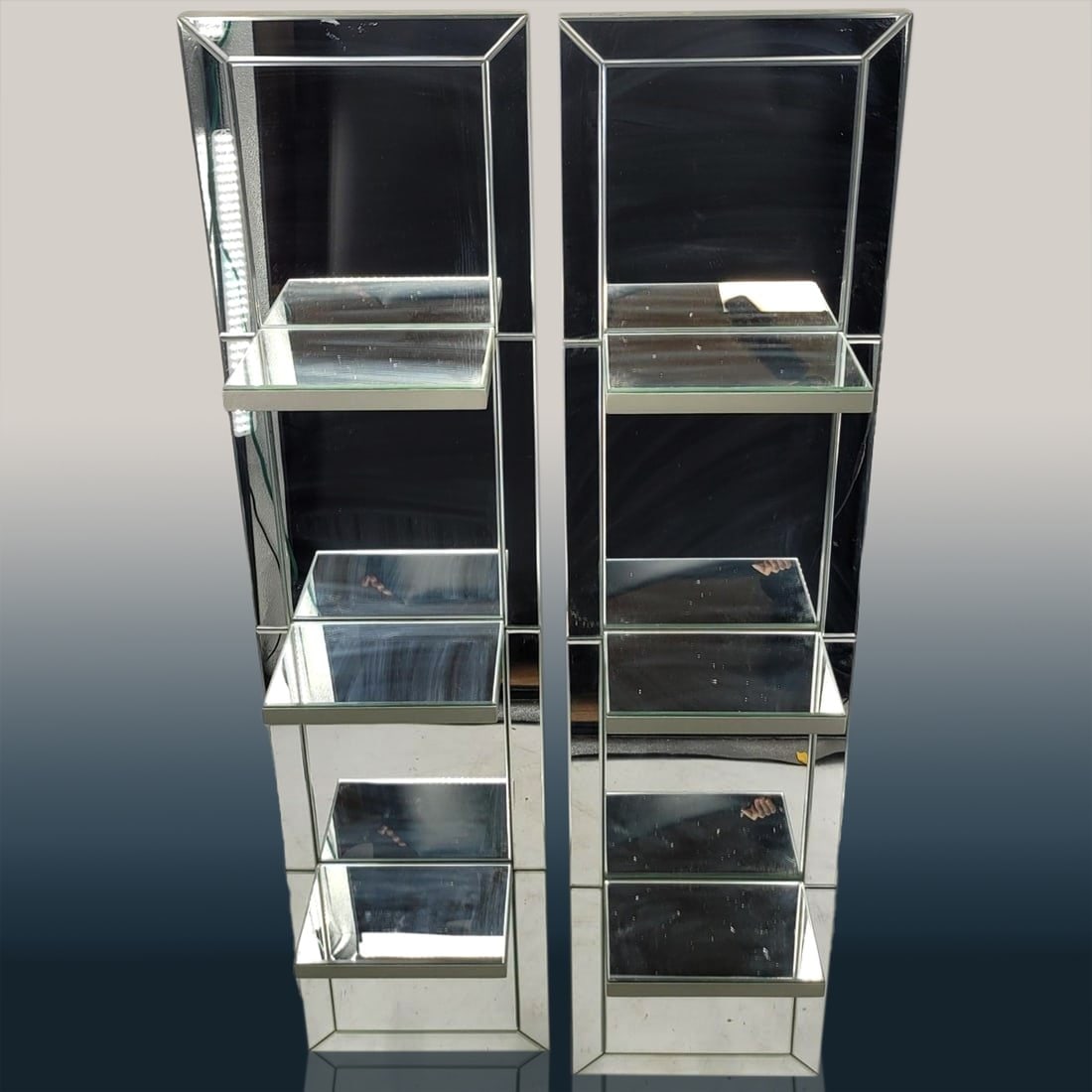 Pair Of Mid Century Style Mirrored Wall Shelves (1 of 5)