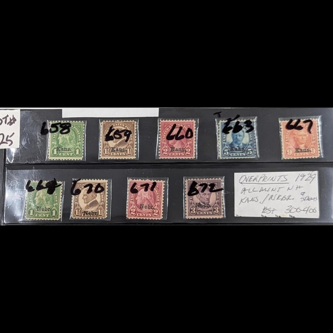 Group Of 9 Kansas & Nebraska Overprint Stamps (1 of 5)