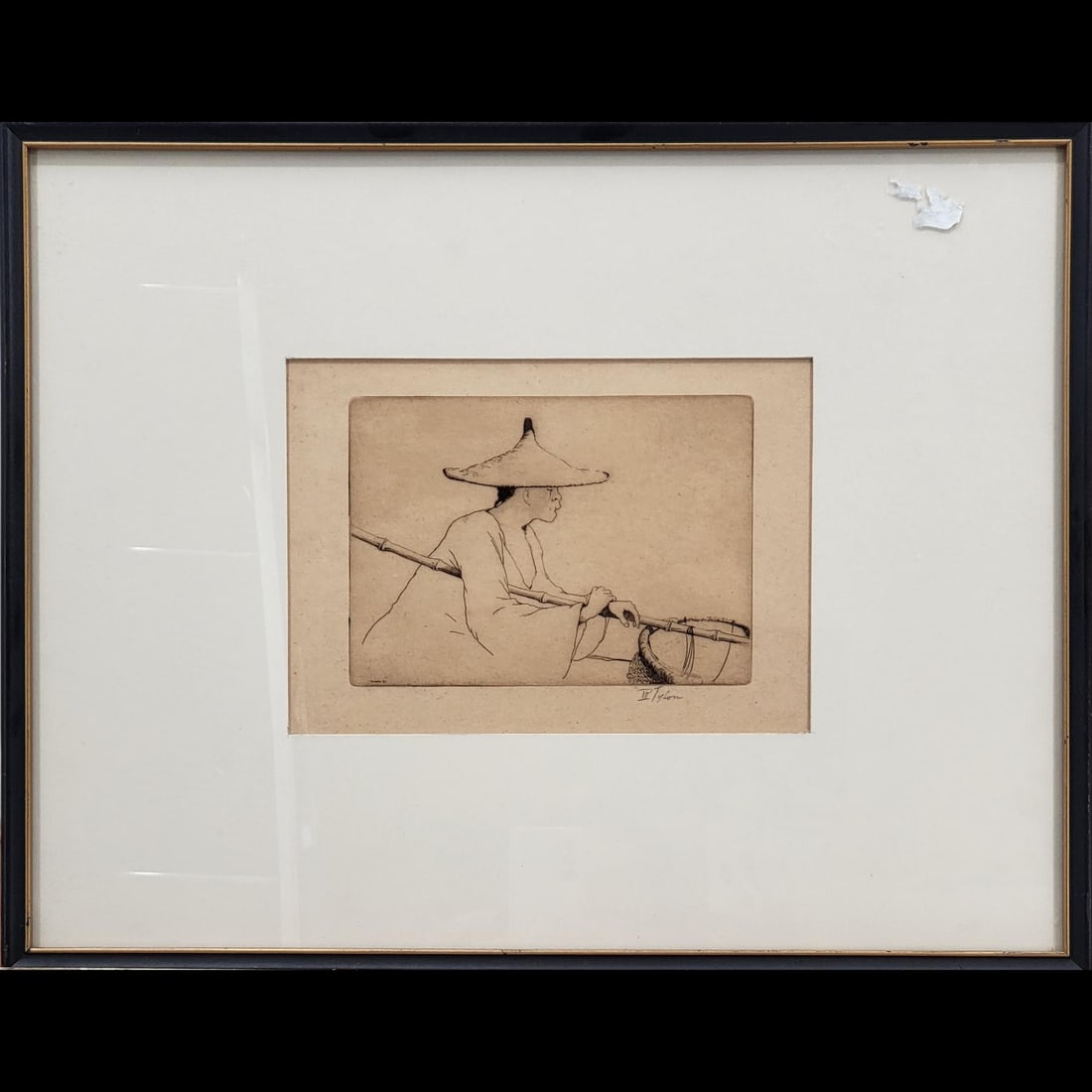 Dorsey Potter Tyson (American, 1891-1969) Pencil Signed 1931 Etching, "The Coolie" (1 of 7)