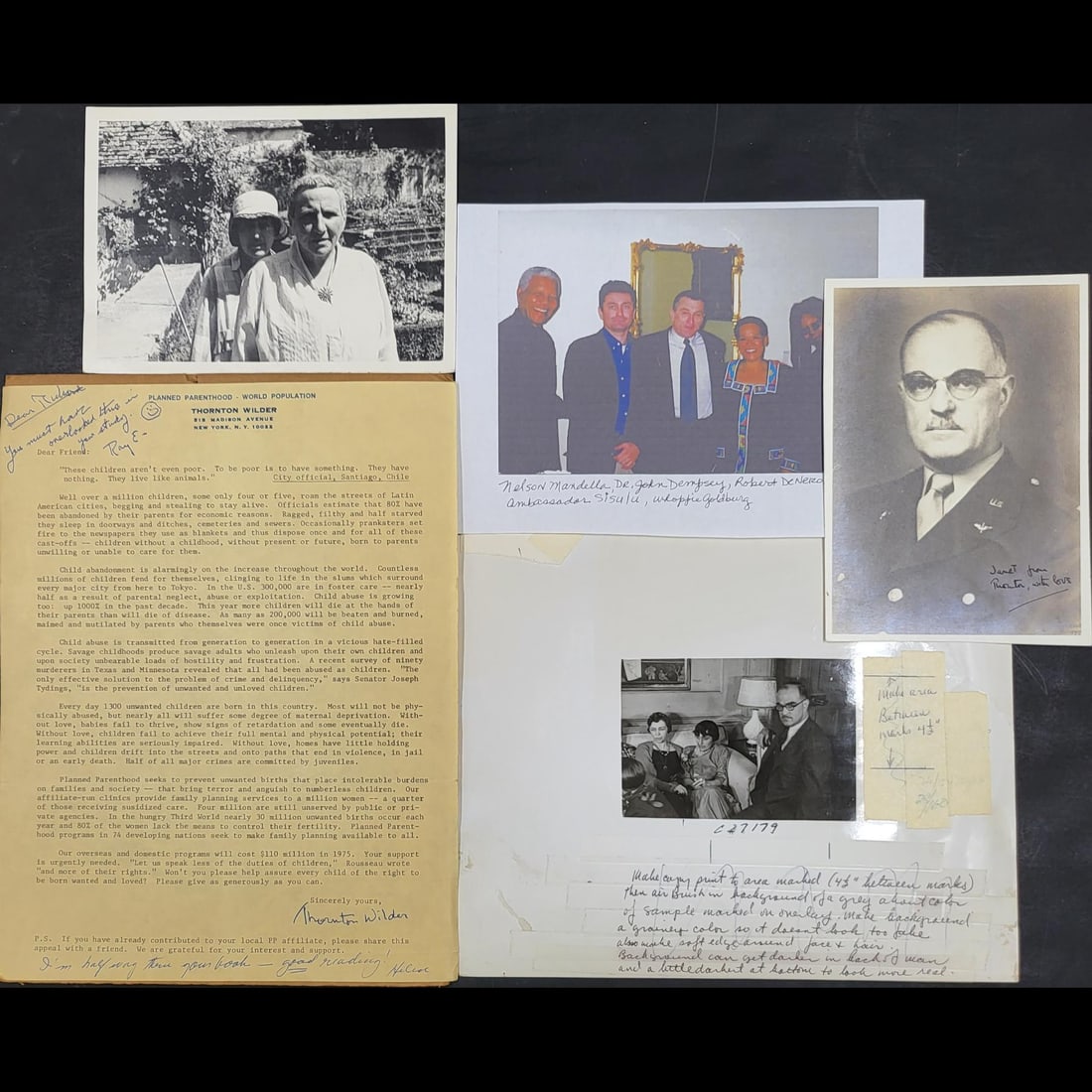 Lot Of Thornton Wilder Signed Memorabilia, Photographs & Letter (1 of 10)