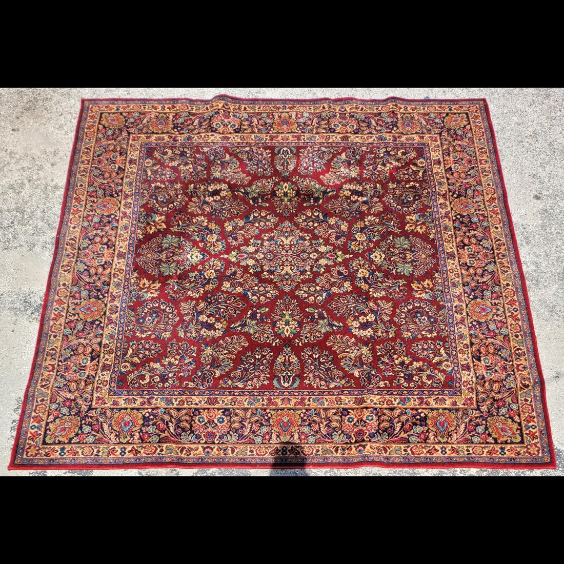 Large 8'8" X 8'8" Karastan Red Sarouk Persian Style Rug (1 of 11)