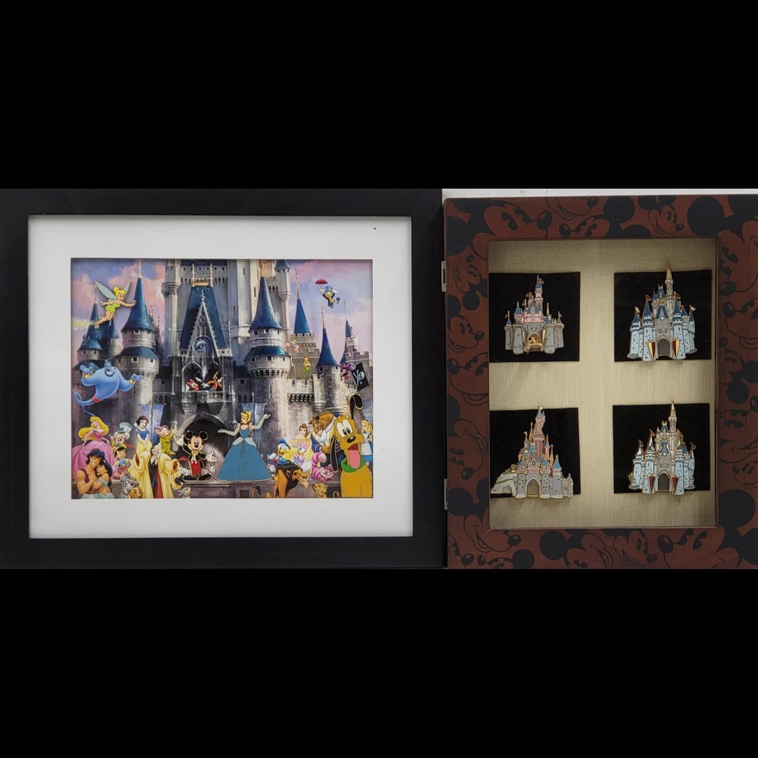 Pair Of Framed Disney Castle Pin Sets (1 of 14)