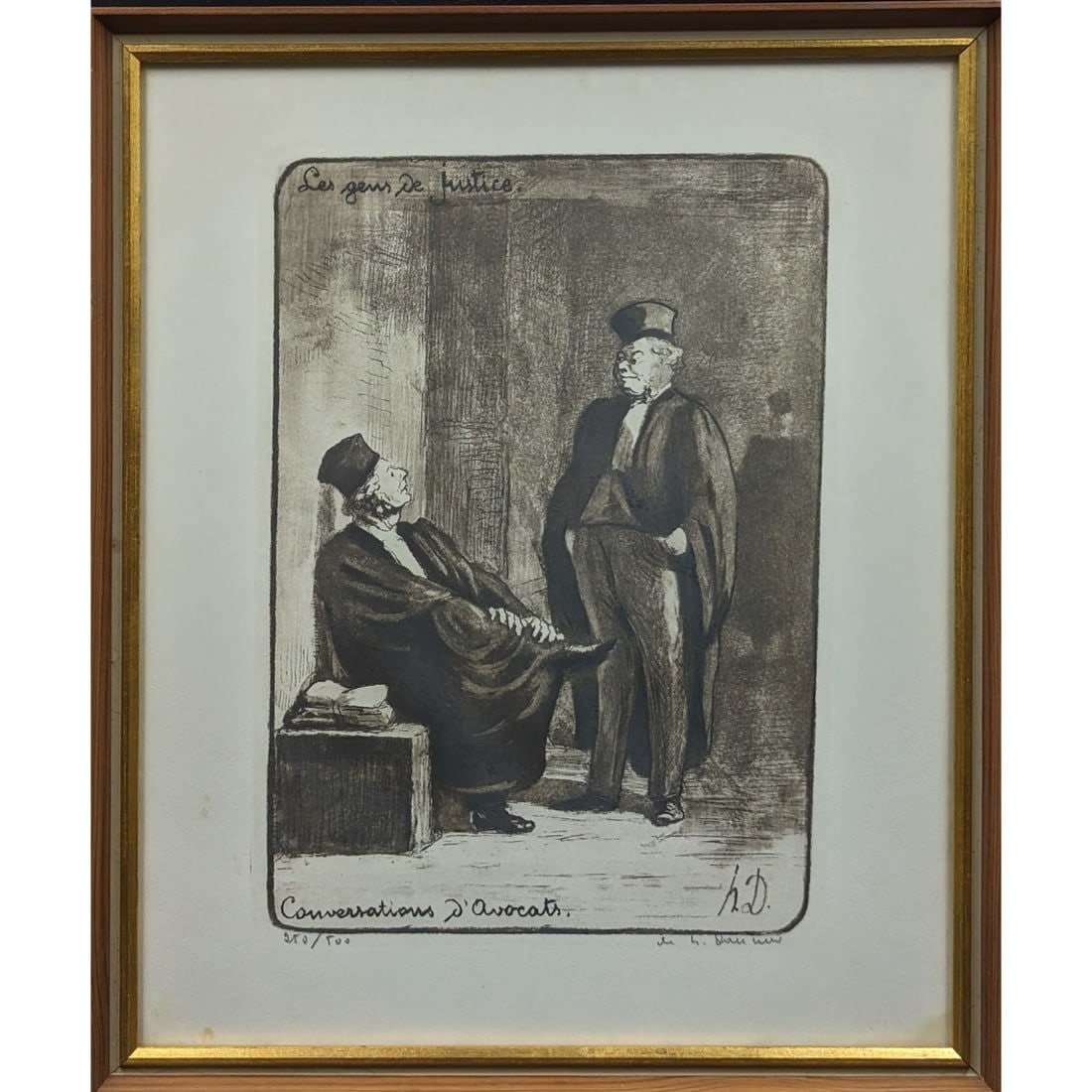 Pencil Signed Antique Honore Daumier Print, "Les Gens de Justice" (1 of 7)