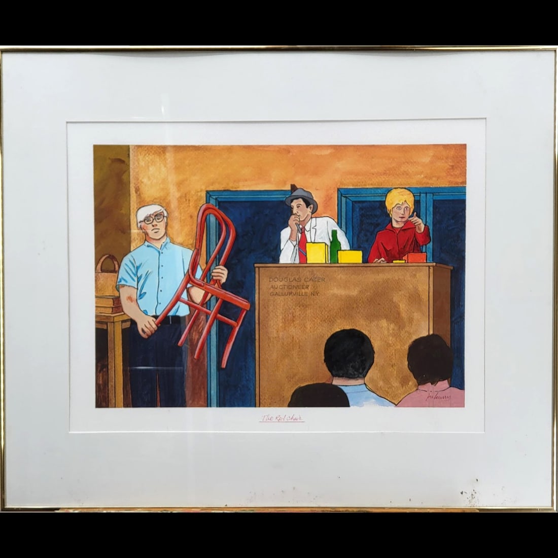 Jon Henry (American, 1916-1990) Original Painting, "The Red Chair" 1988 (1 of 11)