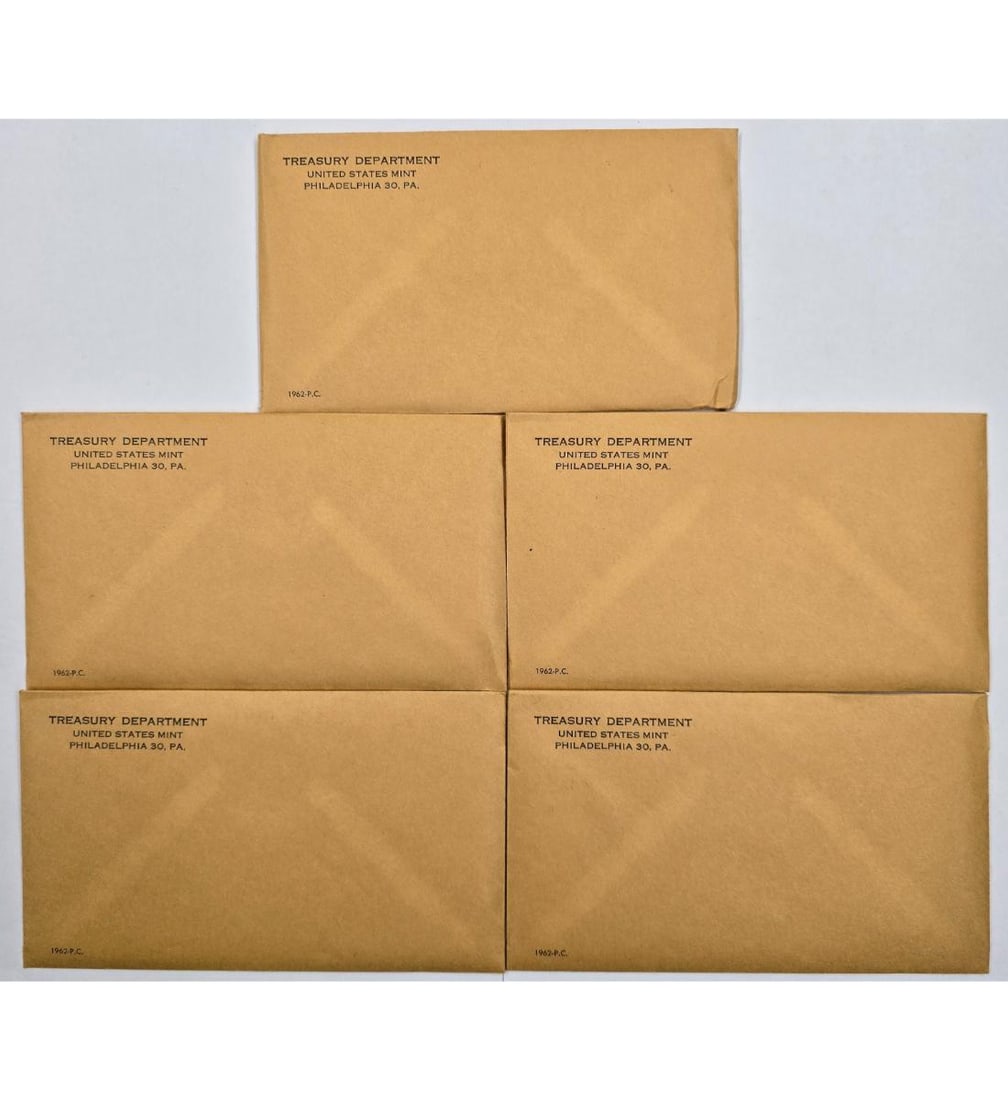 1962 United States Proof Set Lot Of 5 Unopened Envelopes (1 of 1)