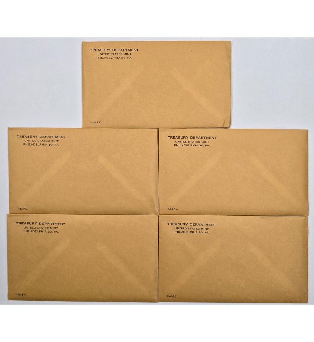 1962 United States Proof Set Lot Of 5 Unopened Envelopes (1 of 1)