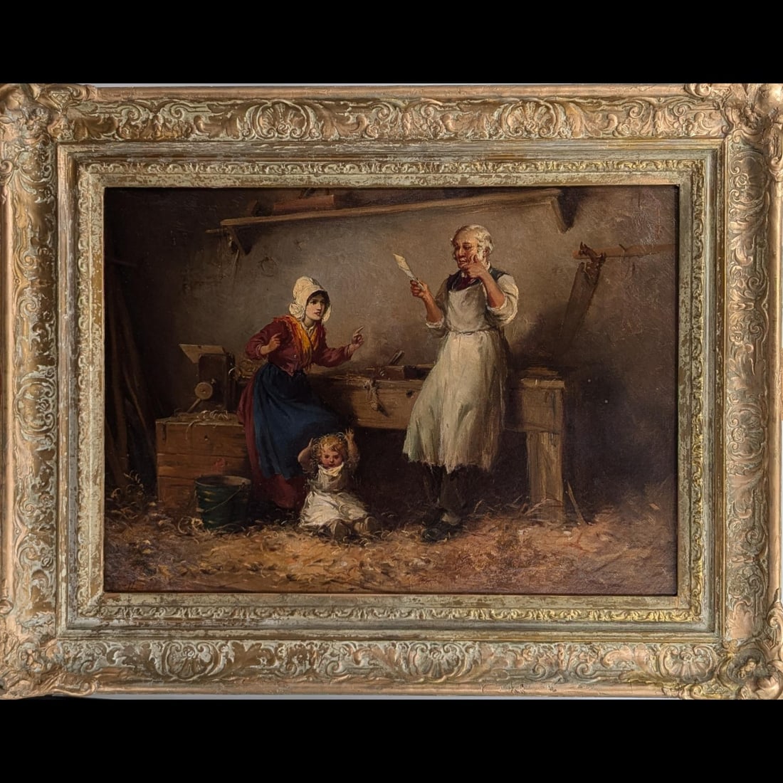Large Signed Alexander Rosell (British, 1859-1922) Oil On Canvas Figural Genre Painting (1 of 9)