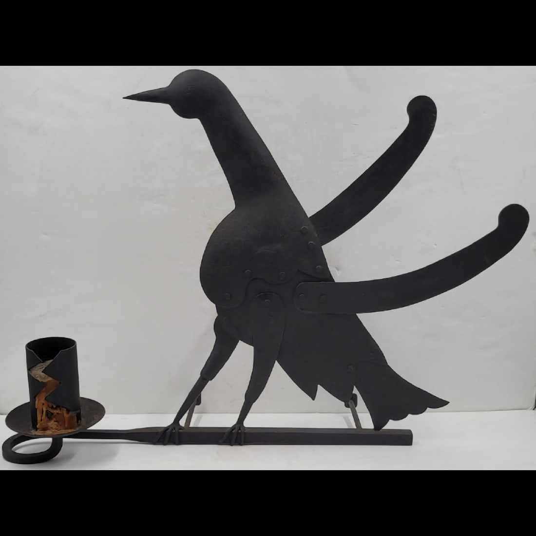 Antique Hand Forged Wrought Iron Silhouette Bird Sconce (1 of 13)