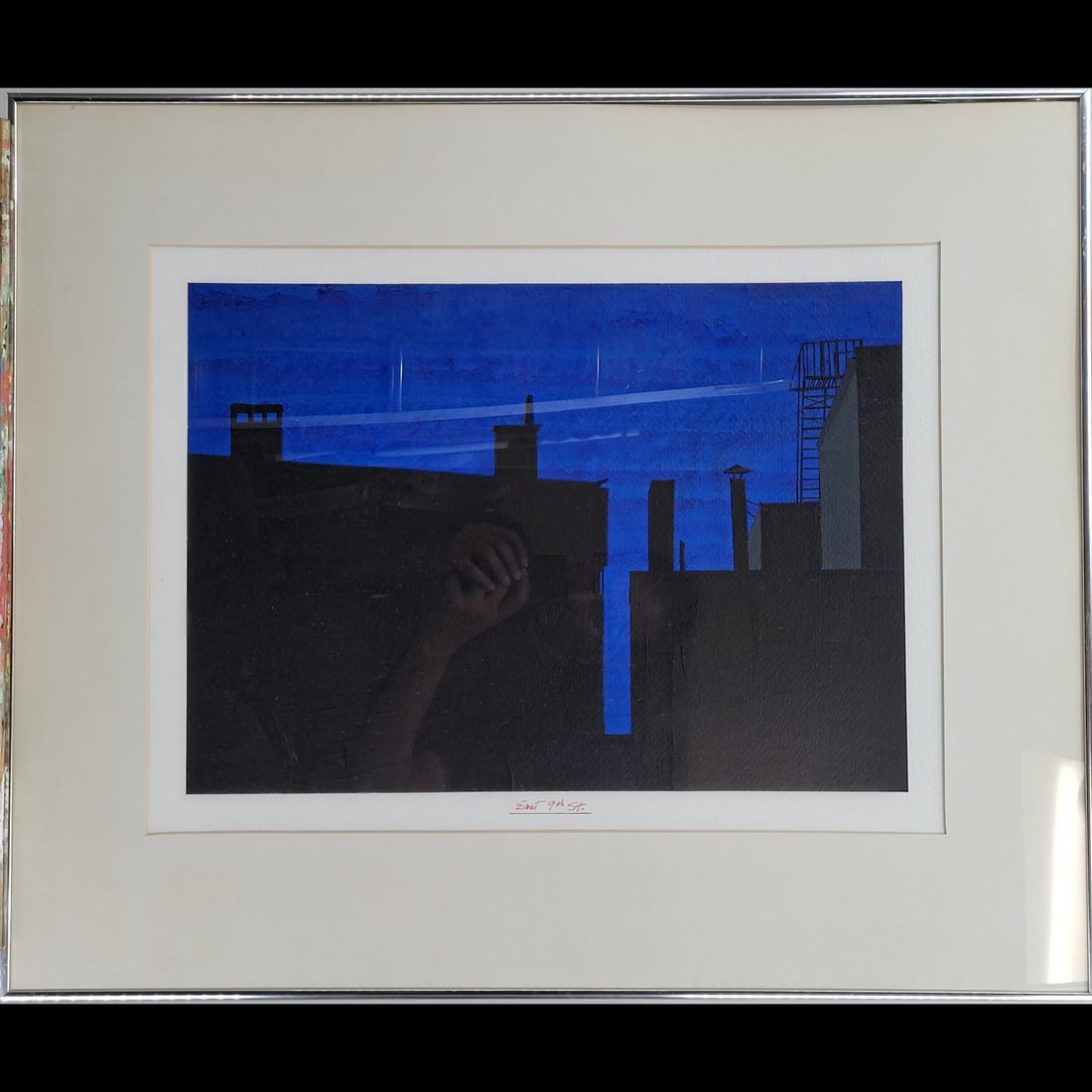 Jon Henry (American, 1916-1990) Original Acrylic And Gauche Painting, "East 9th Street" 1988: Estate Fresh American, Pennsylvania, New York, Florida. Jon Henry (American, 1916-1990) Original Acrylic And Gauche Painting, "East 9th Street" 1988. Measures approximately 24.25" x 29.25", 15.75" x 2
