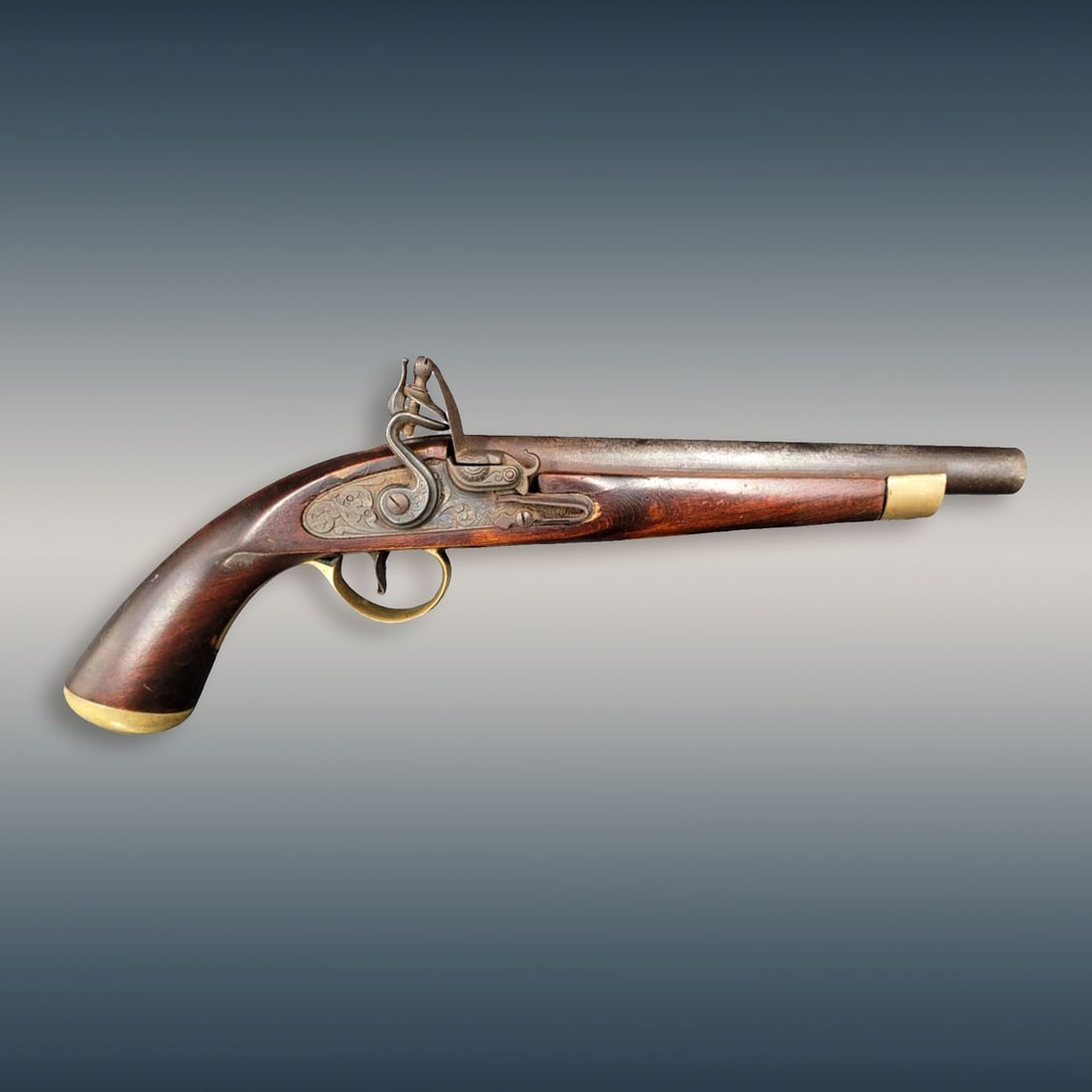 Jukar Black Powder Flintlock Pistol: **DUE TO THIS LOT BEING CLASSED AS A FIREARM IT MUST BE PAID VIA BANK WIRE TRANSFER OR CERTIFIED CHECK.**Jukar Black Powder Flintlock Pistol. Measures approx. 16" X 5.5" X 2.5" Please copy an