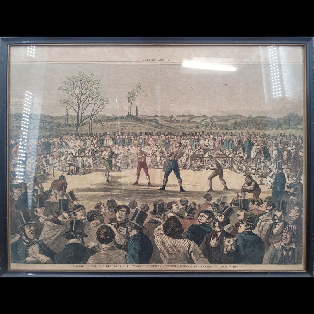 Framed 1860 Heenan Vs. Sayers Engraving (1 of 8)
