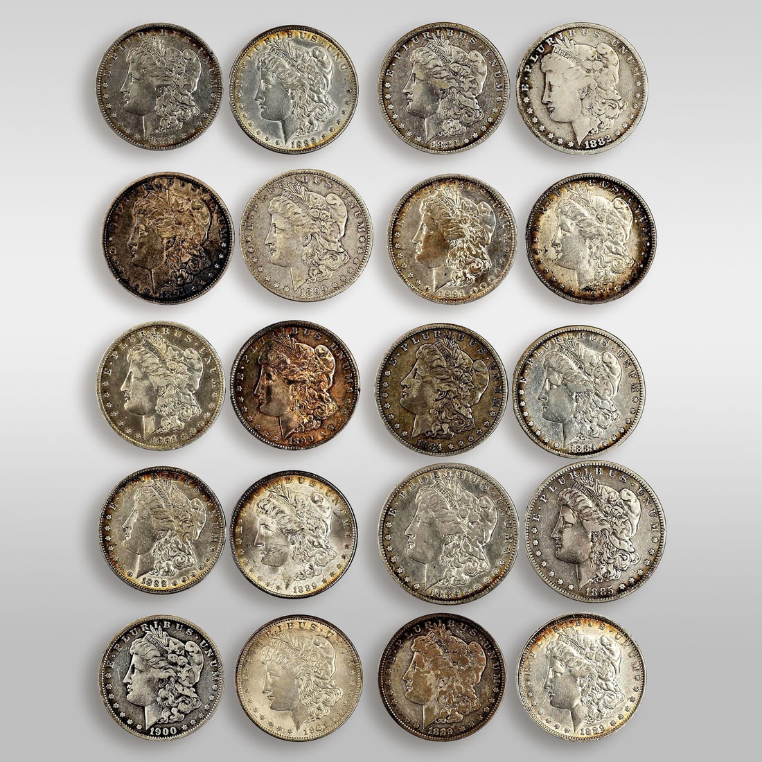 Large Lot Of 20 Morgan Silver Dollars 1882-1921 (1 of 11)