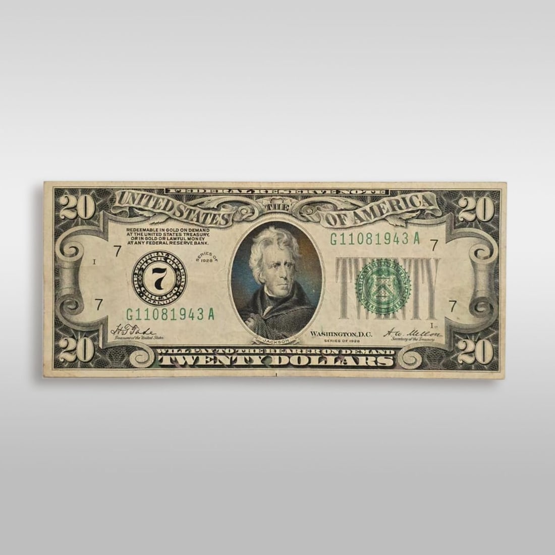 1928 20 Dollar Bill Clean Ungraded: ***RE-LISTED DUE TO BUYER NOT PAYING*** 1928 20 Dollar Bill Clean Ungraded. Provenance: Private Estate Central Florida. Please copy and paste the URL link below to review our Terms and Condi