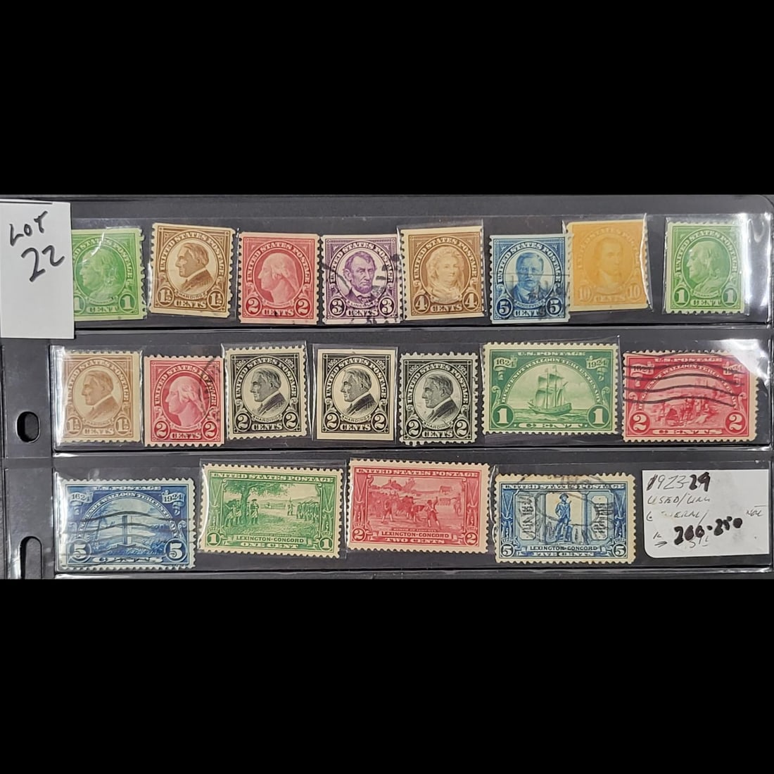 Stamps, 19-Count Used Early United States Circa 1923-1925 General Issue & Commemorative (1 of 10)