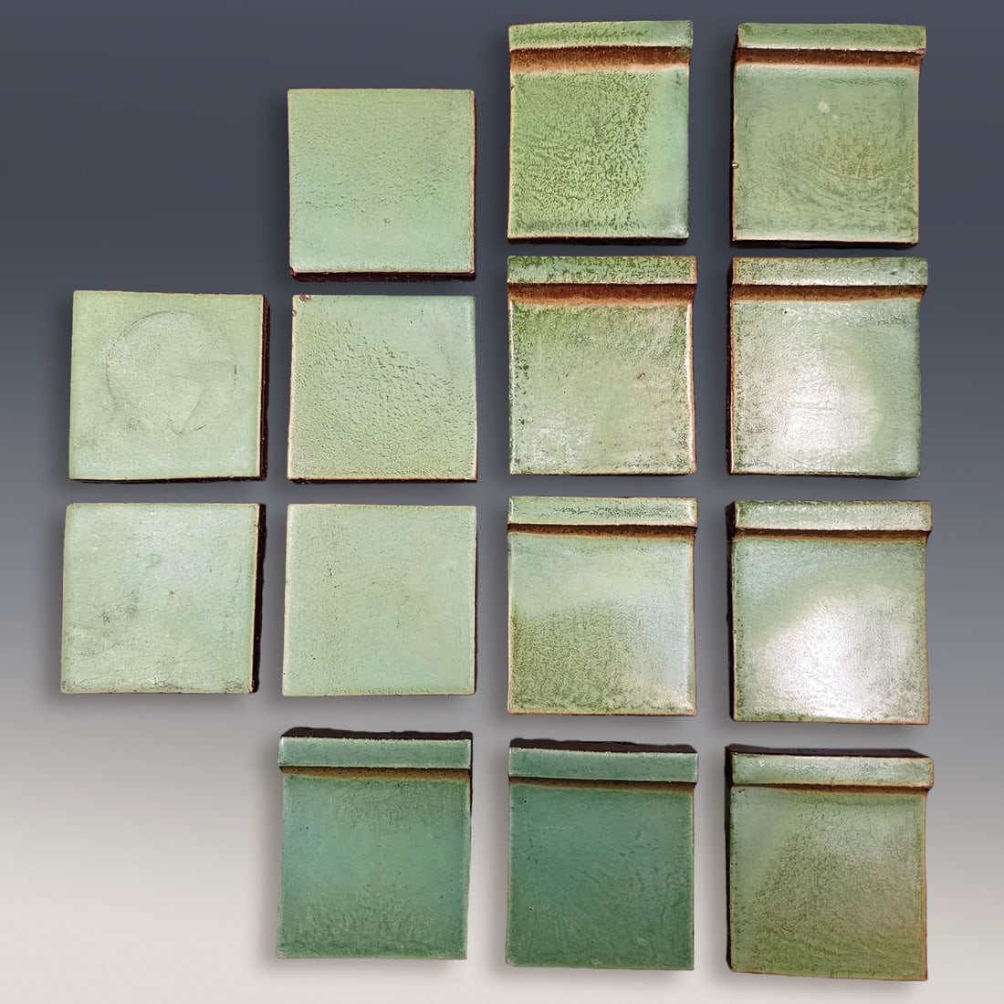 Lot Of 14 Antique Ceramic Fireplace Tiles By Mosaic Tile Company Zanesville OH (1 of 8)