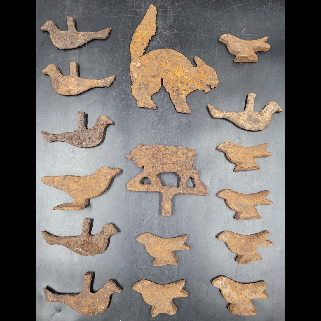 Lot Of 16 Antique Iron Carnival Shooting Gallery Targets: Lot Of 16 Antique Iron Carnival Shooting Gallery Targets. Please copy and paste the URL link below to review our Terms and Conditions for bidding, payment, shipping and other specifics for