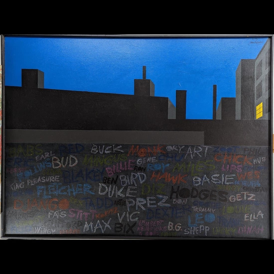 American Jon Henry 1916-90 Acrylic Abstract Painting "52 ST. Wailing Wall" 1988, NO RESERVES (1 of 7)