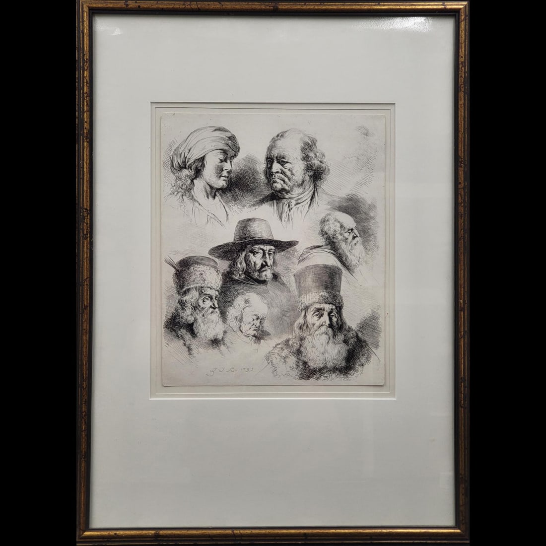 After Jean-Jacques de Boissieu (French, 1736-1810) Etching Of Portrait Studies (1 of 10)