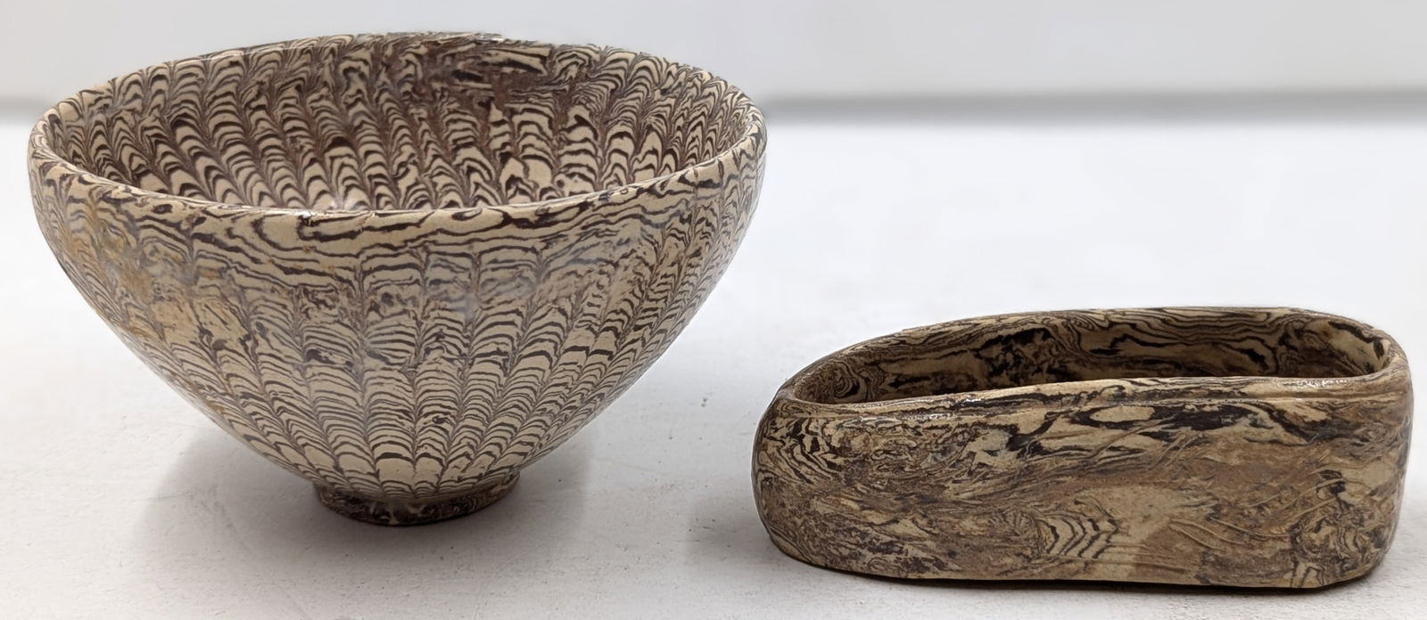 Chinese Tang Style Marbled Clay Tea Bowl And Brush Washer (1 of 15)