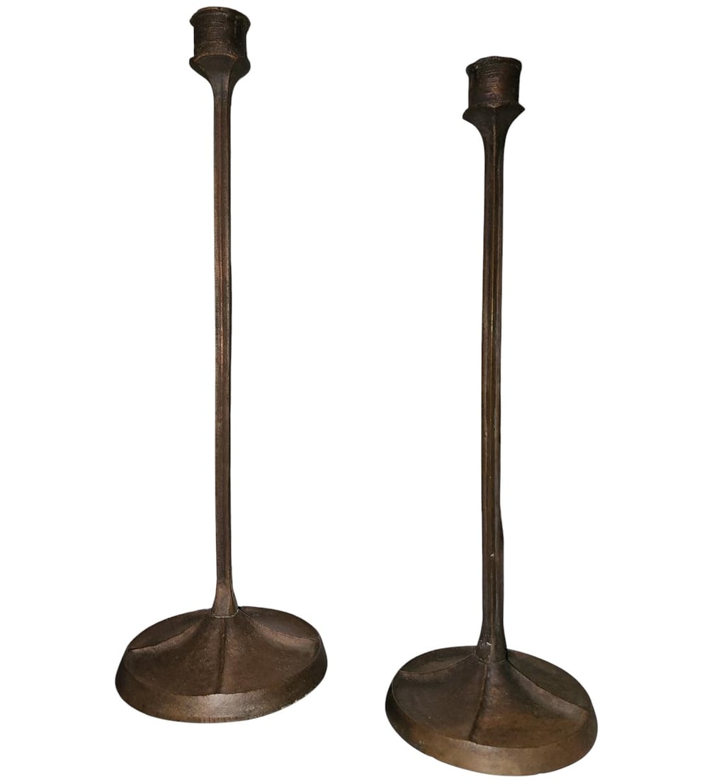 E.T Hurley Bronze Candle Sticks Listed Artist Edward Timothy Hurley (1 of 9)