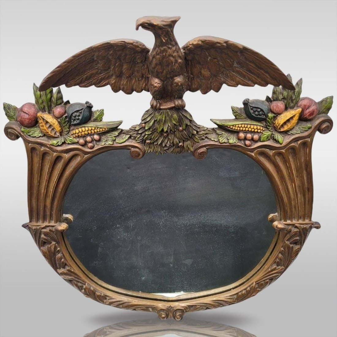 19th Century Federal Style Gesso Wood Mirror: 19th Century Federal Style Gesso Wood Mirror. Mirror measures approx. 25" X 26" X 6". Please copy and paste the URL link below to review our Terms and Conditions for bidding, payment, shippin