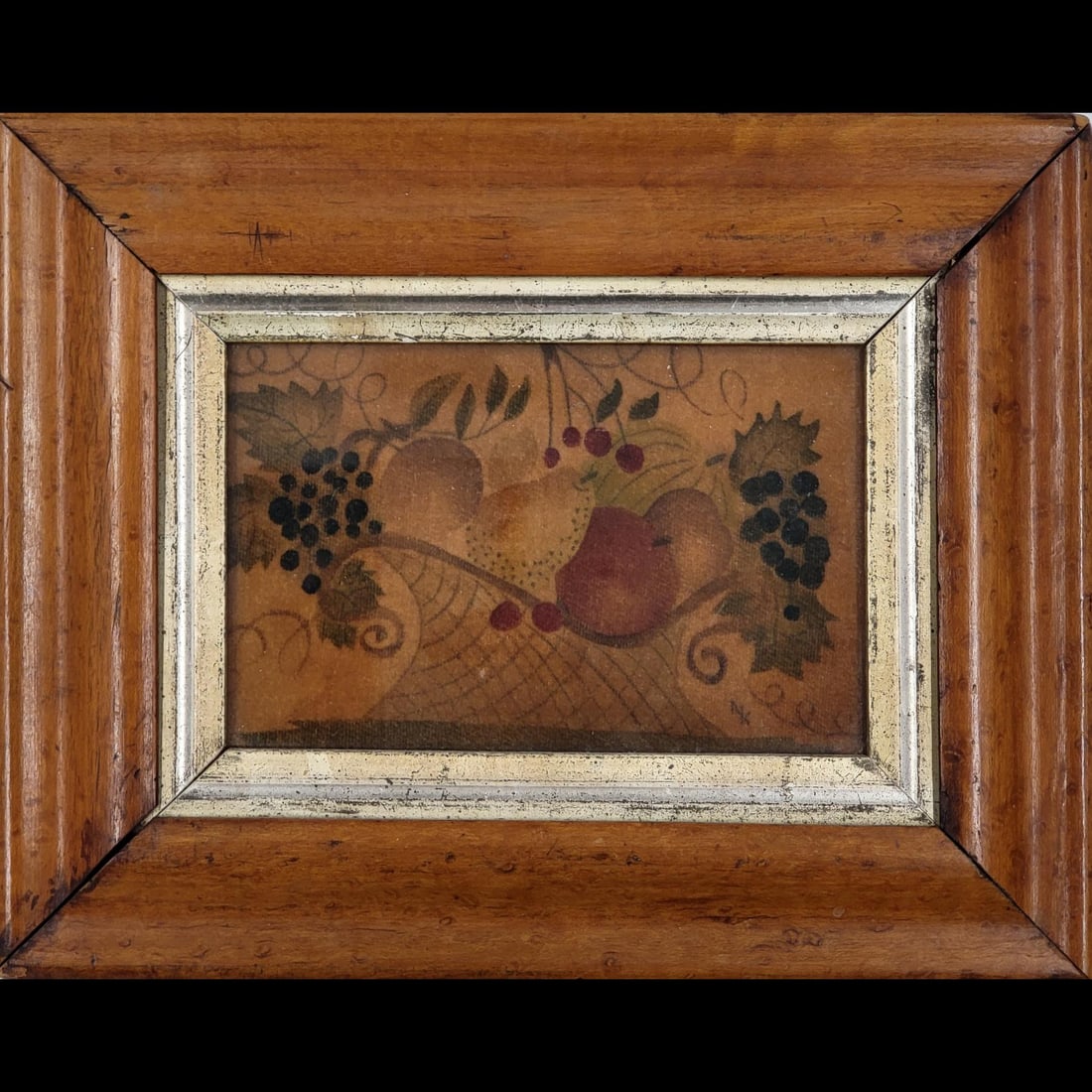 Antique Estimated 19th C. American Folk Art Theorem Painting (1 of 6)