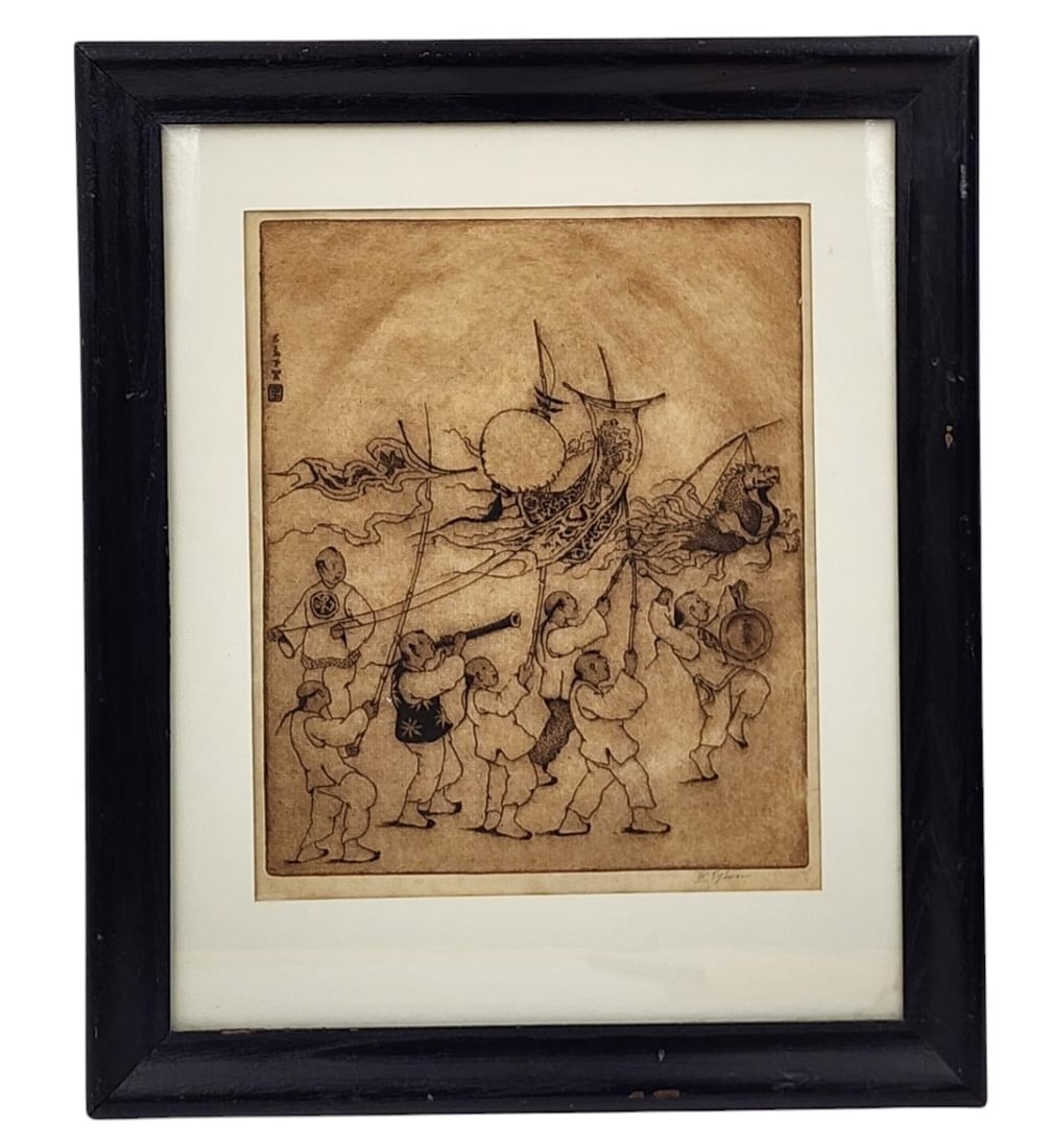 Pencil Signed Framed American Etching By Dorsey Potter Tyson (1 of 12)