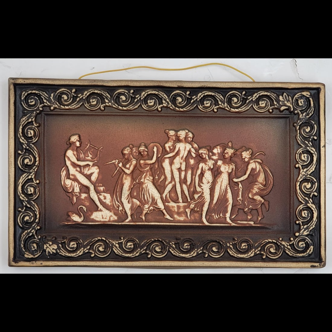 Antique 20th C. Figural Raised Plaster Plaque (1 of 11)