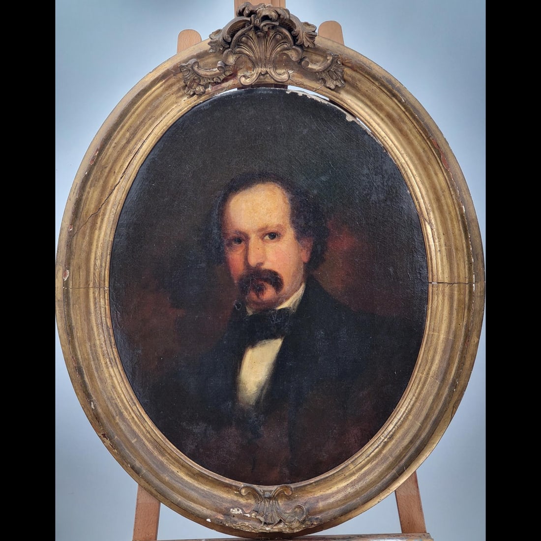 John Charles Beylard 19th C. American Oil On Canvas Oval Portrait Painting (1 of 10)