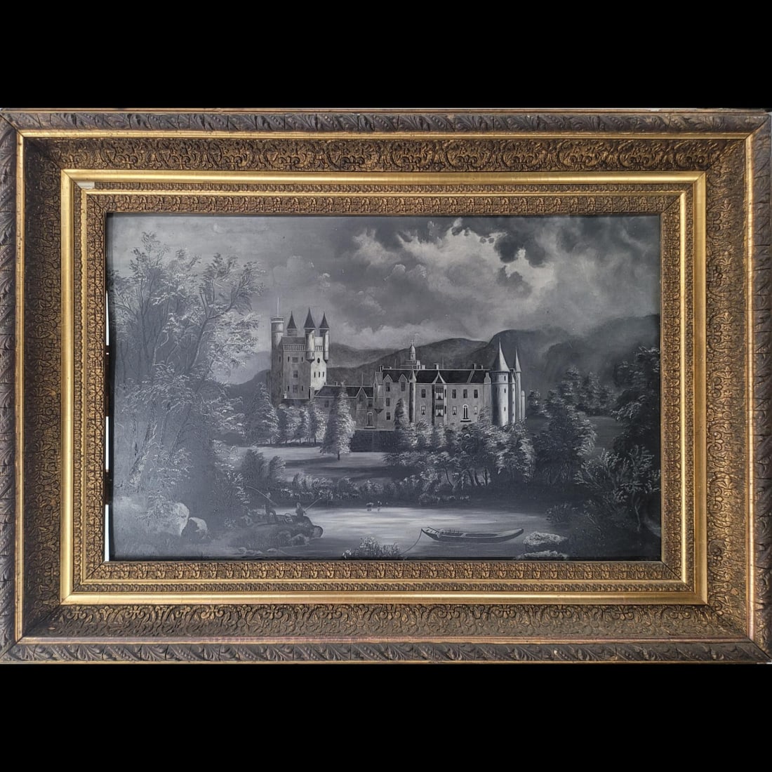 Vintage Oil On Board Gothic Castle Painting (1 of 11)