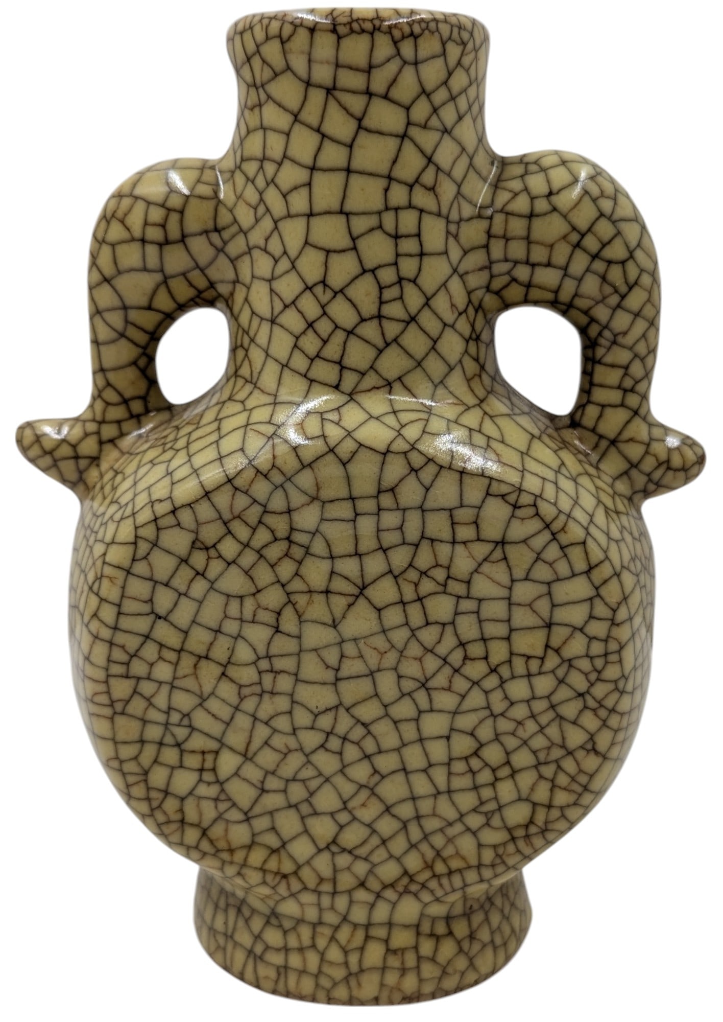 Old Chinese Ge Kiln Double Handled Porcelain Vase With Seal Mark (1 of 8)