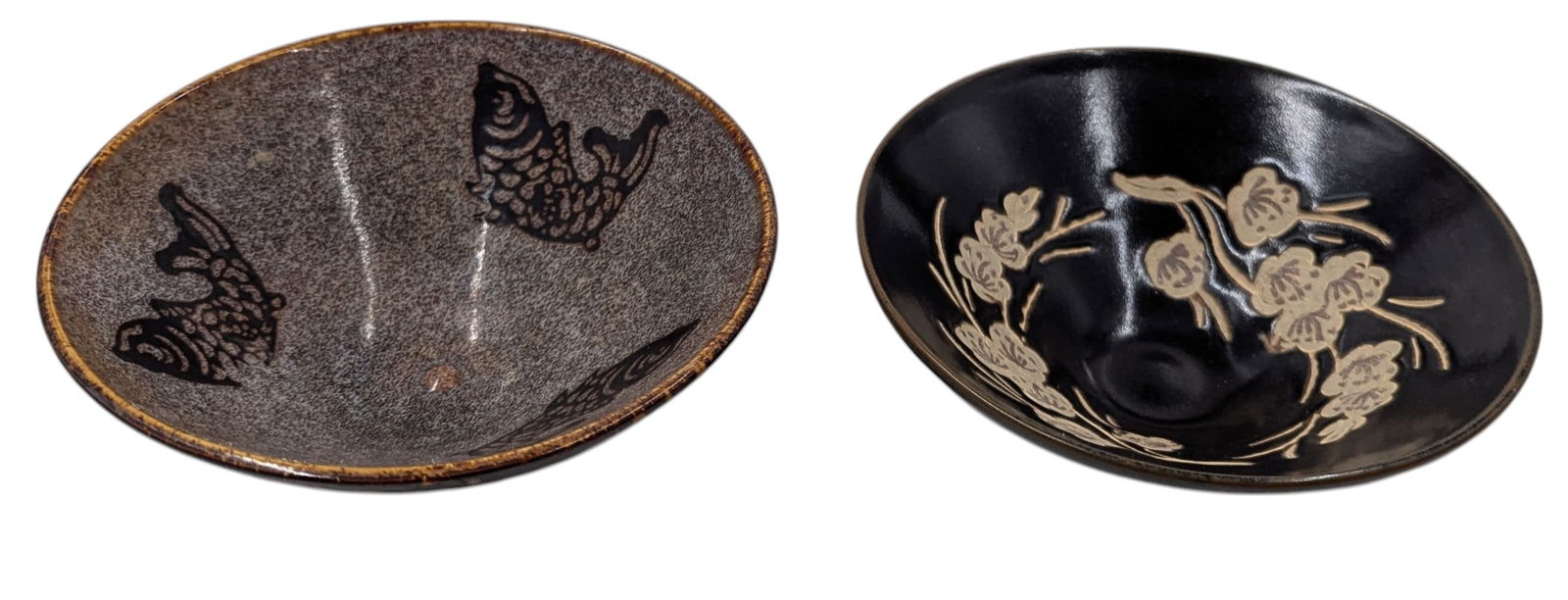 Pair Of Chinese Jizhou Kiln Black Glazed Bowls: Pair Of Chinese Jizhou Kiln Black Glazed Bowls. Measures approx. 2 1/4" X 6 1/4". Please copy and paste the URL link below to review our Terms and Conditions for bidding, payment, shipping an