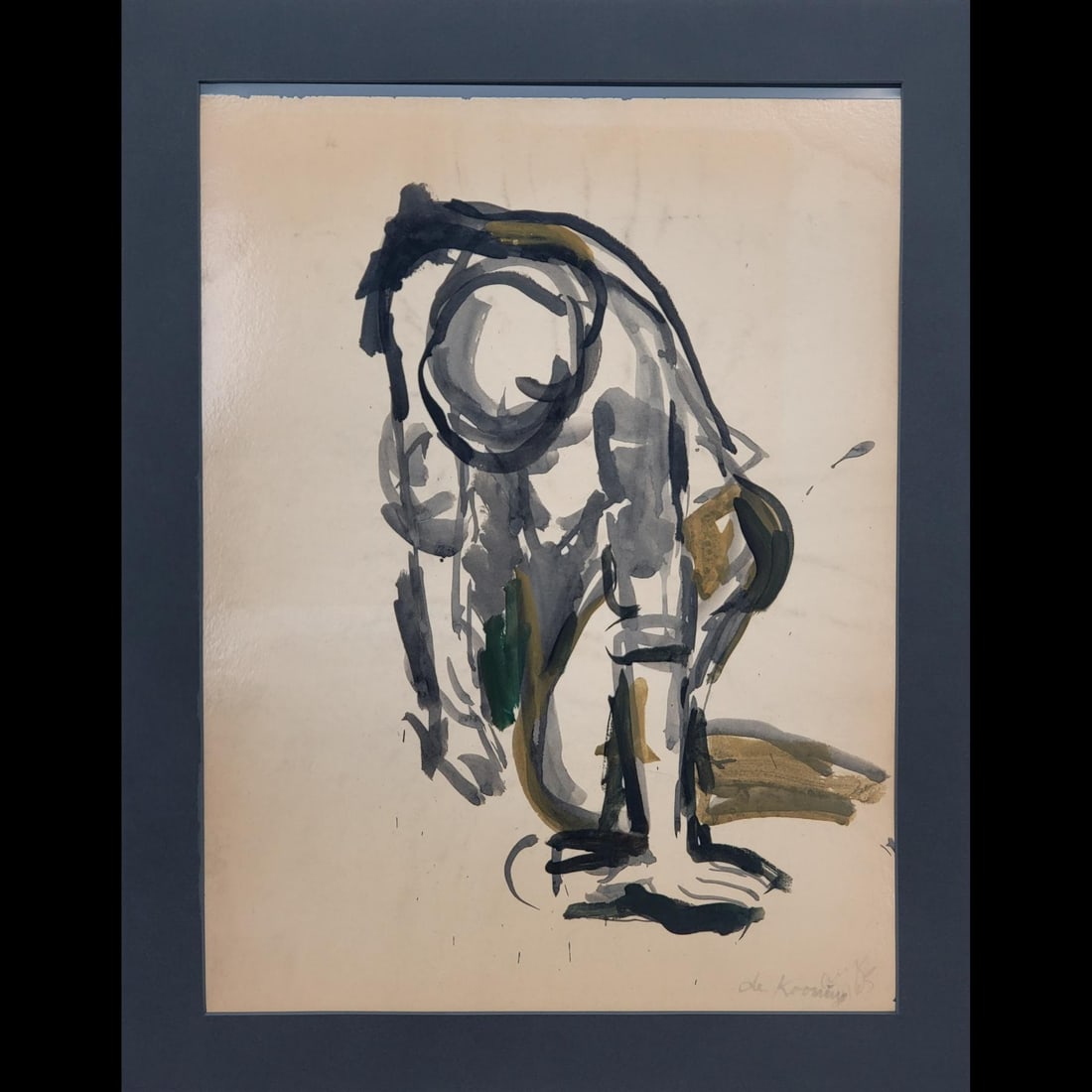 Elaine De Kooning (American, 1918-1989) Original Signed Ink Figure Drawing, Circa 1965 (1 of 13)