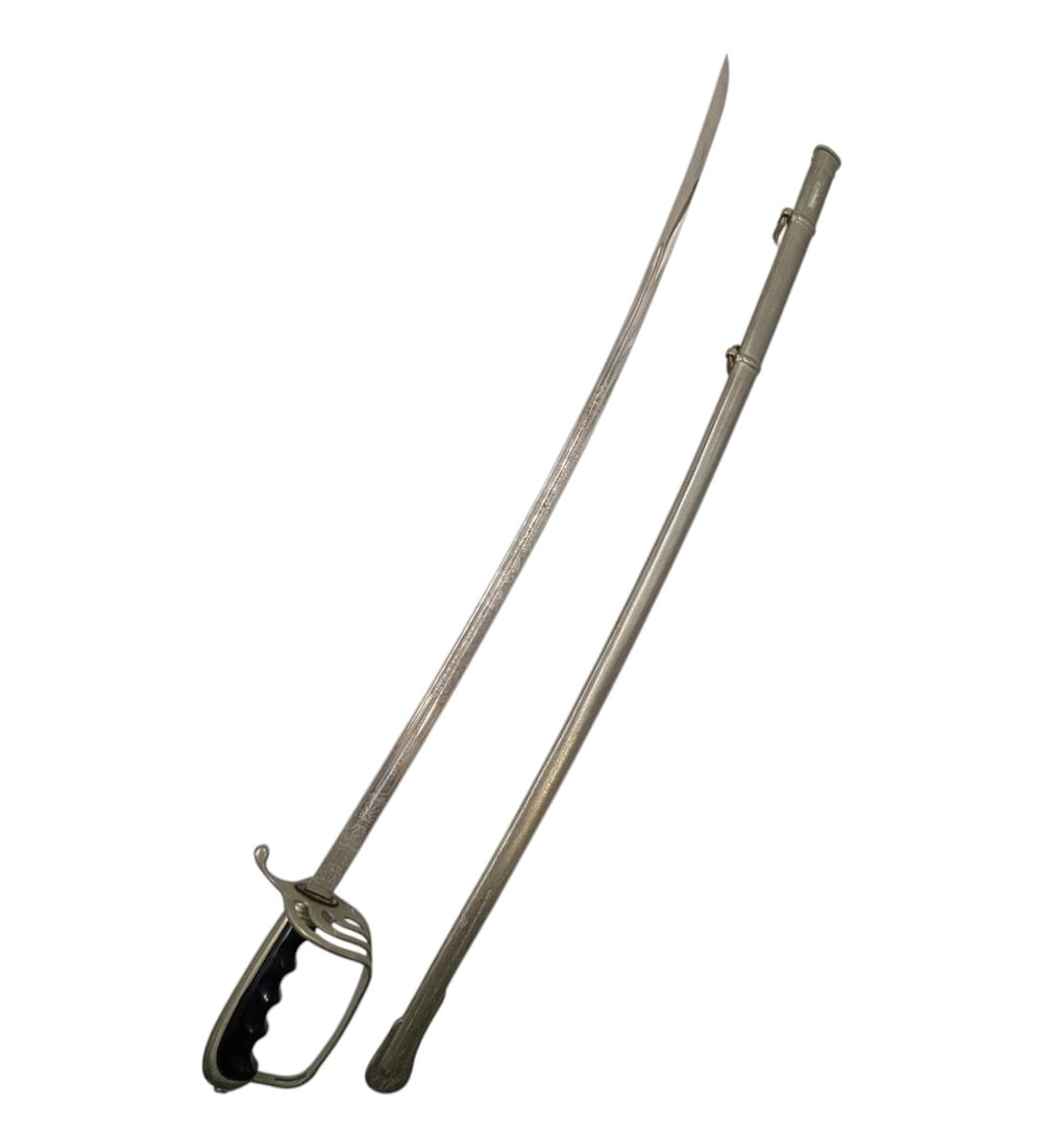 Vintage Engraved Military Presentation Sword With Sheathe, Made In Spain (1 of 14)