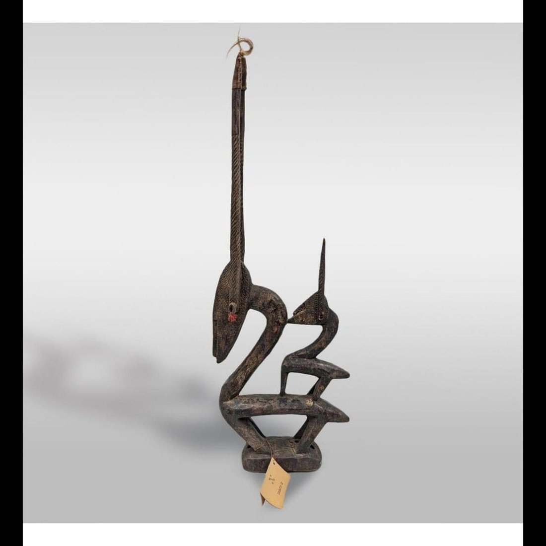 Carved Wood African Chi Wara Bamana Tribe Female Sculpture: Carved Wood African Chi Wara Bamana Tribe Female Sculpture. Measures approx. 21" X 7". Please copy and paste the URL link below to review our Terms and Conditions for bidding, payment, shippi
