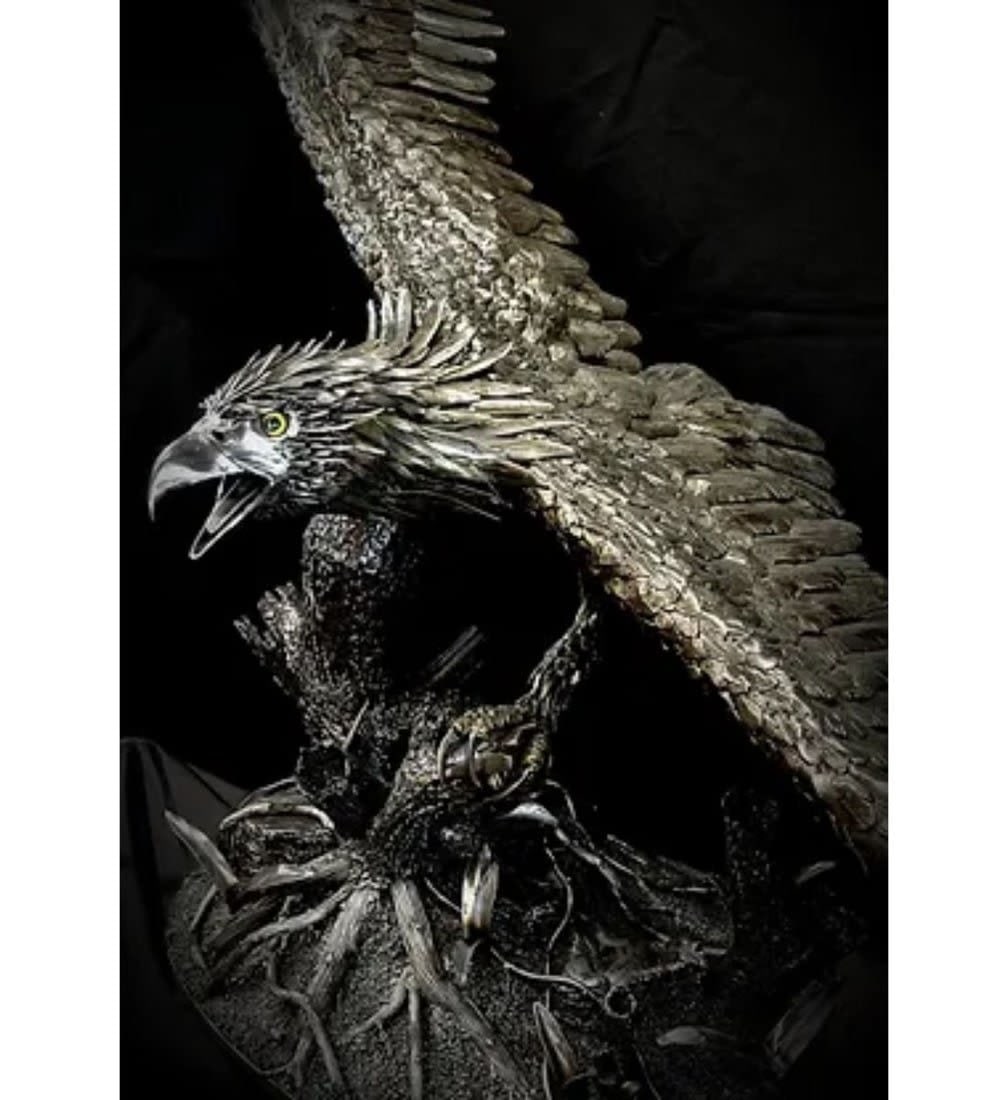 "Intensity" Eagle Sculpture By Jean Claude Vanderfield