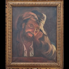 Signed A. De Barros Oil On Canvas Portrait Painting