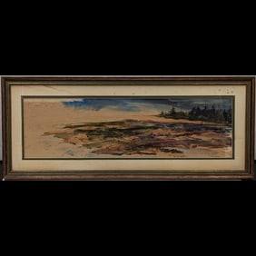 Vintage Signed T Robinson Watercolor Landscape Painting