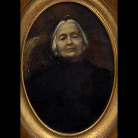 An Old Victorian Oil On Wood Portrait Painting