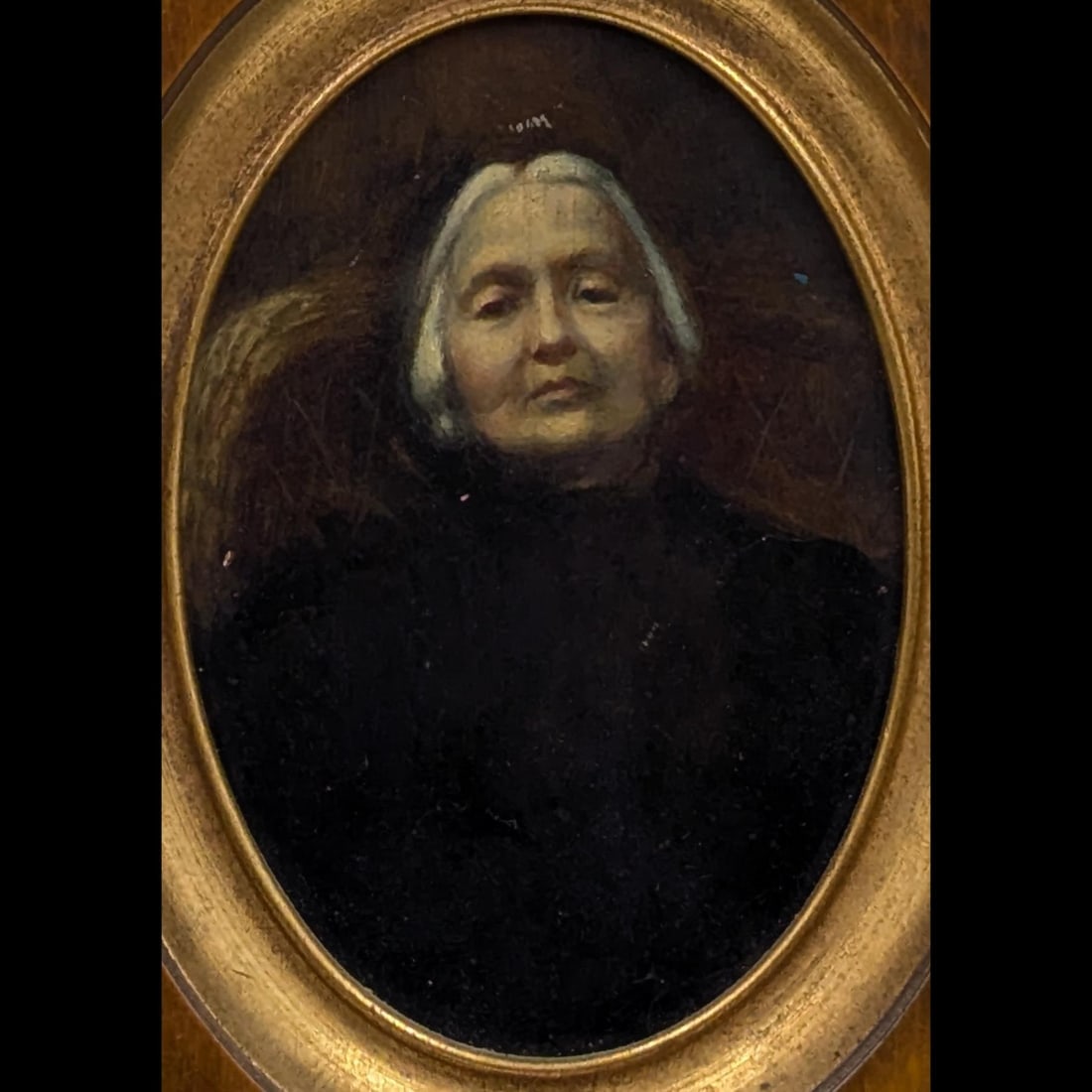 An Old Victorian Oil On Wood Portrait Painting (1 of 4)