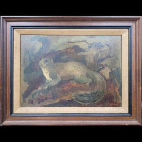 Guido Signed Oil On Board Painting Of Squirrels