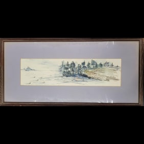 L. Maxwell Signed Watercolor Landscape Painting