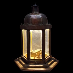 Napoleon's ? Tomb Building Dome With Casket Model Copper & Bevel Glass, Very Cool