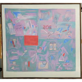 New York / Florida Artist Bruce Gregory 1917-2002 Abstract Painting Signed Estate Fresh